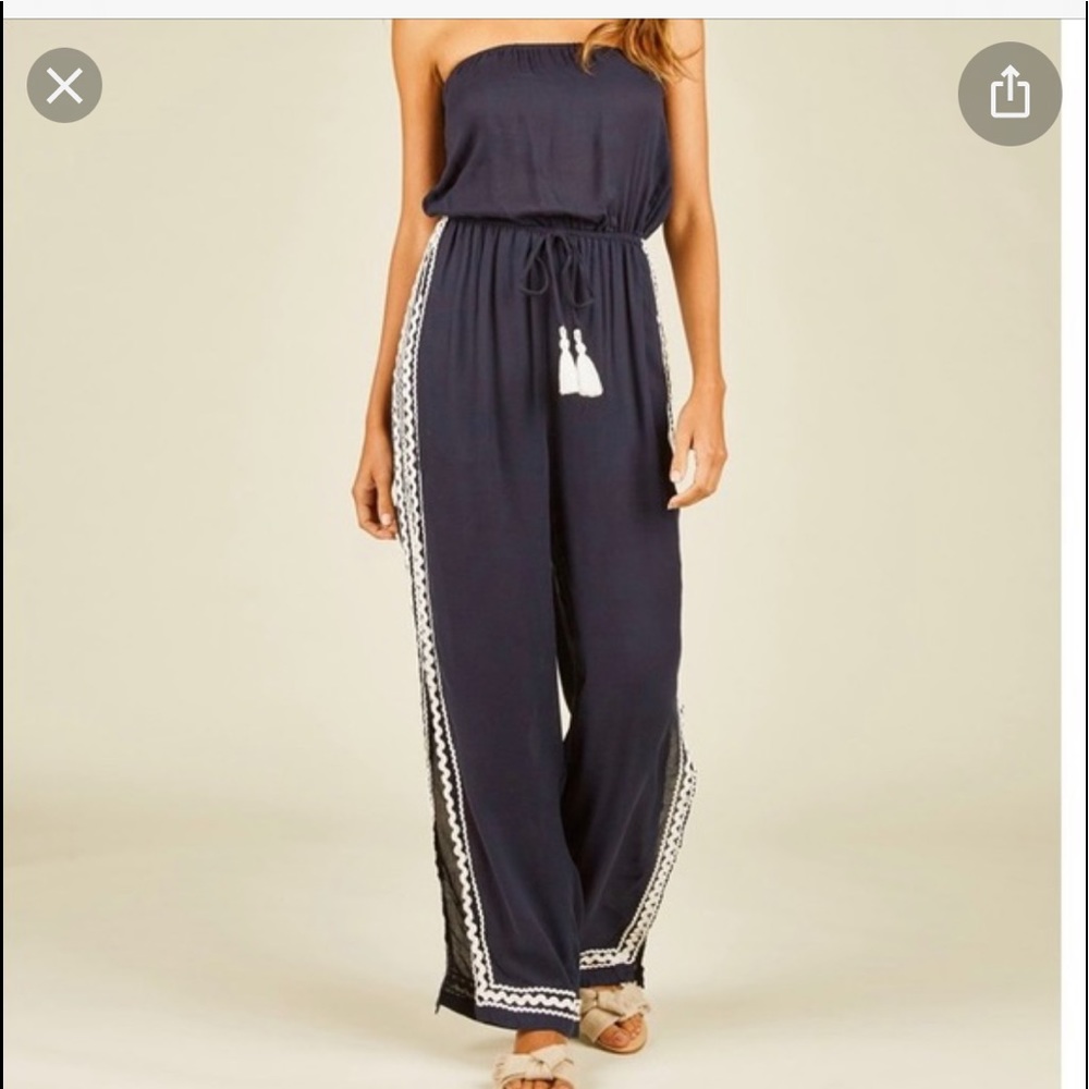 Surf Gypsy Capri Romper in Navy Size Large